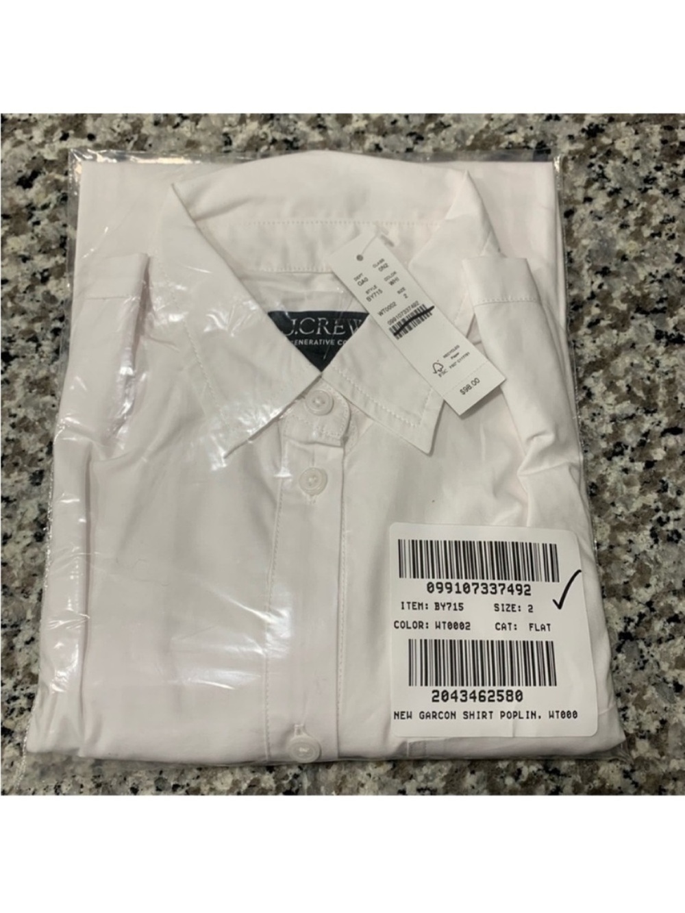 J Crew Top 2 Garçon Cotton Poplin White - Picture 6 of 10